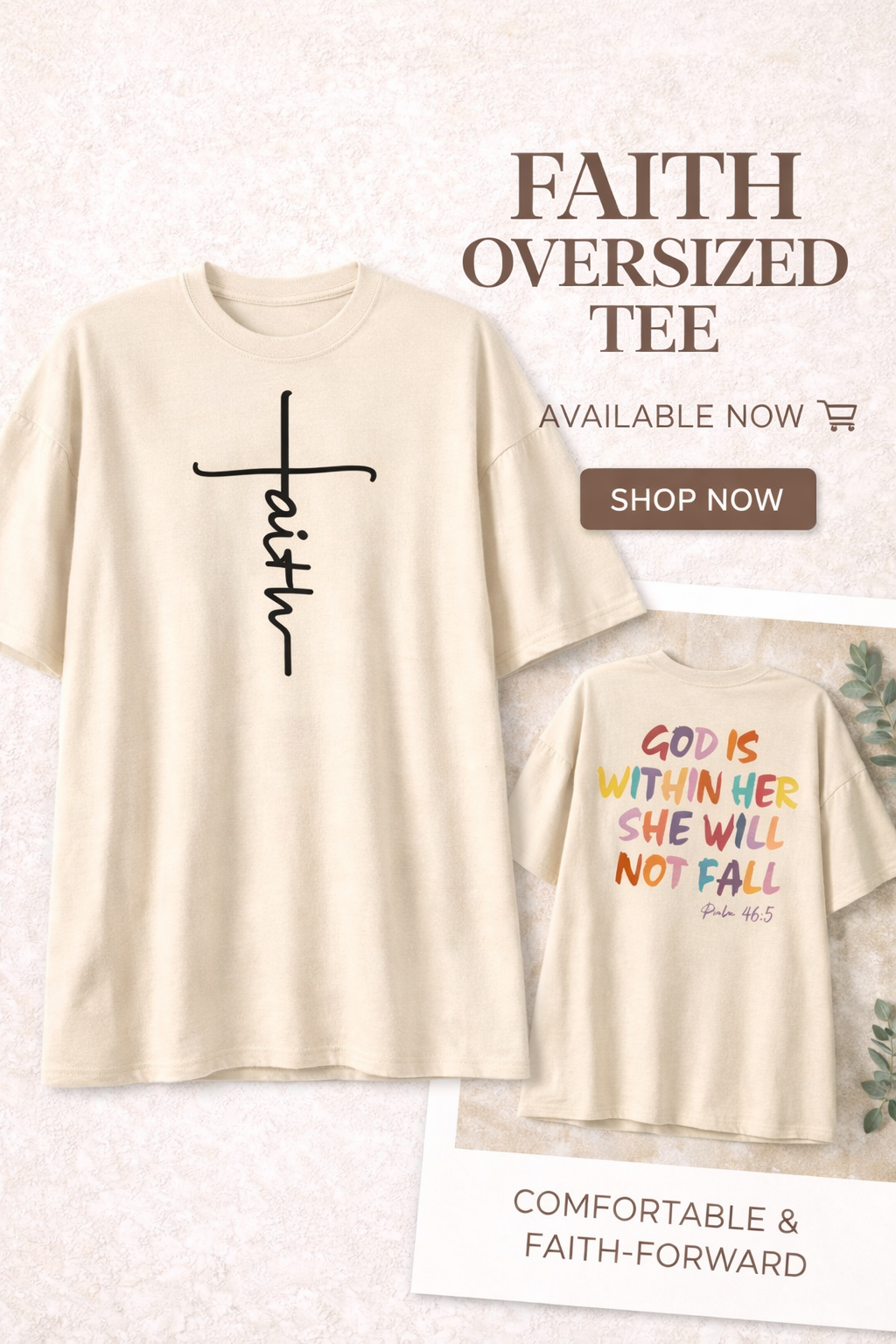 Oversized Christian Tshirts for Women God is Within Her Tops Jesus Faith Shirts Bible Verse Inspirational Graphic Tees